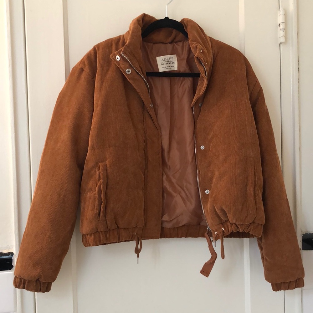 Brown Corduroy Puffer Jacket